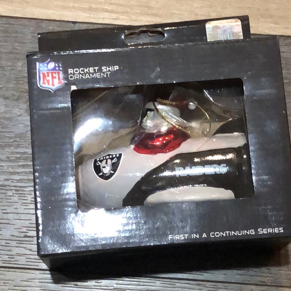 NFL (4) Raiders Rocket ship Santa Ornament. Lot of 4 Licensed Ornaments - Picture 1 of 3